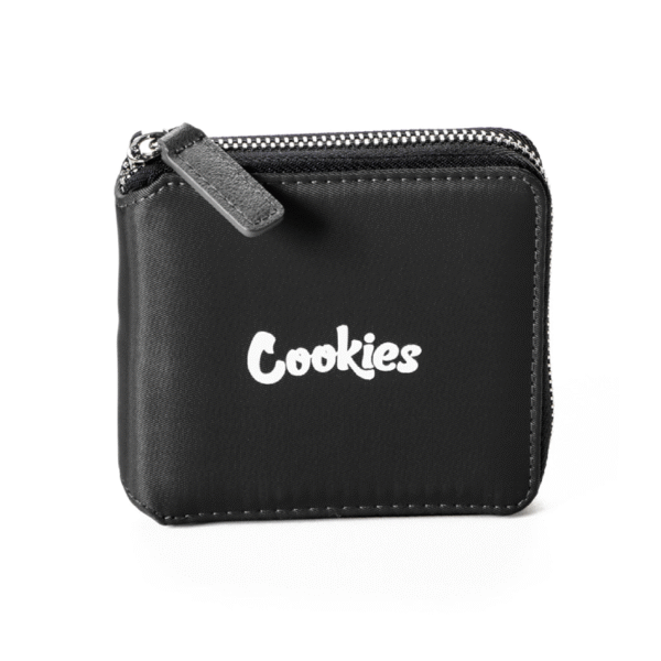 COOKIES ZIPPER WALLET LUXE MATTE SATIN NYLON - BLACK