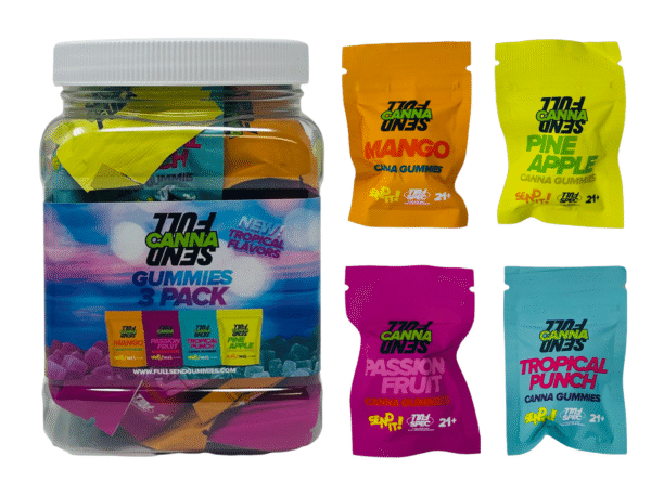 FULL SEND GUMMIES 3 PACK JAR OF 50 - TROPICAL