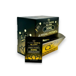 PURE OHMS  BLACK PURE KRATOM ALKALOIDS 7-HYDROXYMITRAGYNINE TABLETS POUCH HIGHLY POTENT 30MG 1CT - UNFLAVORED