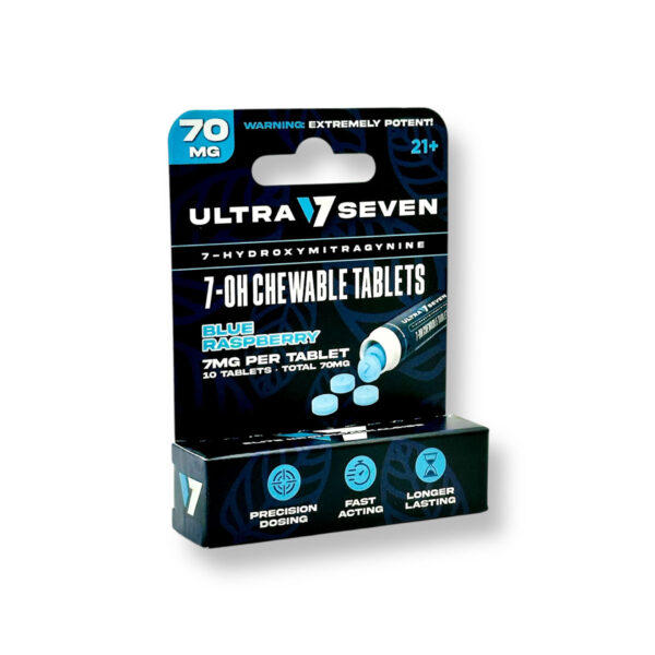 ULTRA SEVEN 7-HYDROXY CHEWABLE TABLETS 10CT 7MG - BLUE RASPBERRY