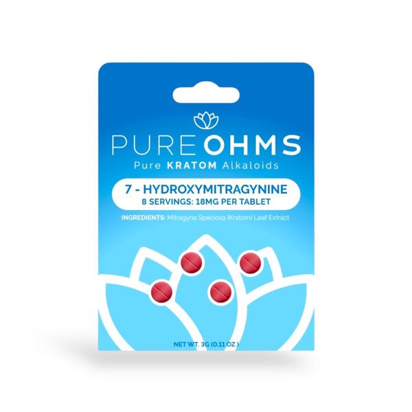 PURE OHMS PURE KRATOM ALKALOIDS 7-HYDROXYMITRAGYNINE TABLETS 18MG 4CT - BERRY BLISS