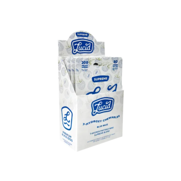 LUCID 7-HYDROXY CHEWABLES 7-HYDROXYMITRAGYNINE SUPREME BLEND TABLETS 50MG 4CT - BLUE RAZZ