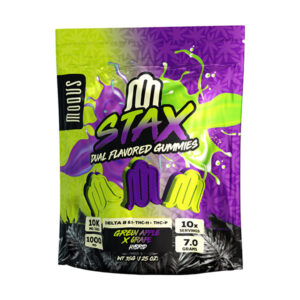MODUS STAX DUAL FLAVORED DELTA 8 & 9 + THC-H + THC-P 10000MG GUMMIES BOX OF 5 - GREEN APPLE X GRAPE HYBRID