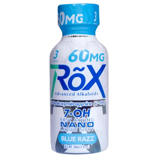 7ROX ADVANCED ALKALOIDS 7-HYDROXYMITRAGYNINE SHOTS 30ML 60MG - BLUE RAZZ