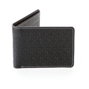 COOKIES LEATHER MONOGRAM WALLET - BLACK