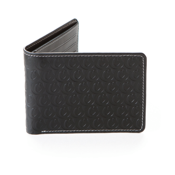 COOKIES LEATHER MONOGRAM WALLET - BLACK