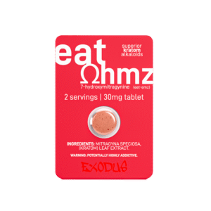 EXODUS EAT OHMZ SUPERIOR KRATOM ALKALOIDS 7-HYDROXYMITRAGYNINE TABLETS 30MG 1CT - RED