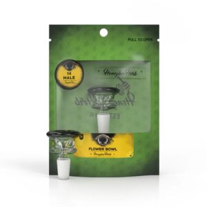 HONEYBEE HERB GLASS BOWLS - FB-3 BLACK/BLACK