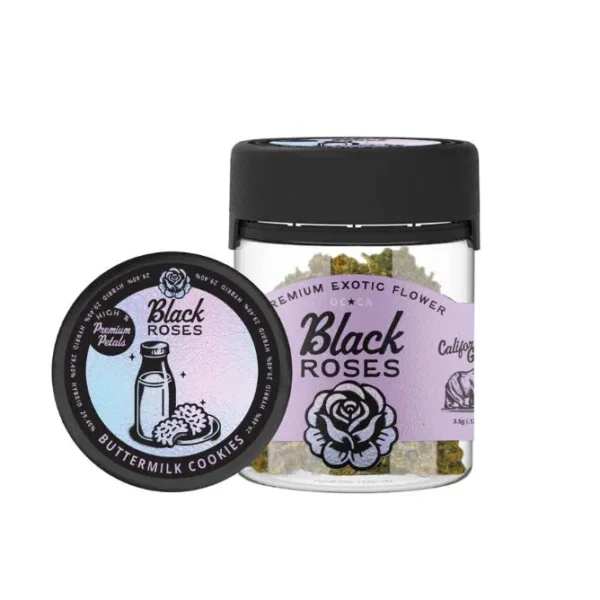 BLACK ROSES PREMIUM EXOTIC THC-A FLOWER 3.5G JAR - BUTTERMILK COOKIES HYBRID
