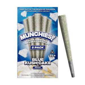MUNCHIES THC-A DIAMOND PRE-ROLLS 5 PACK - BLUE KUSH CAKE INDICA