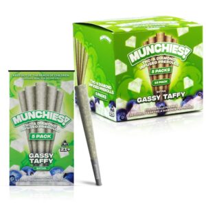 MUNCHIES THC-A DIAMOND PRE-ROLLS 5 PACK - GASSY TAFFY SATIVA