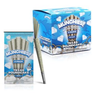 MUNCHIES THC-A DIAMOND PRE-ROLLS 5 PACK - TEXAS POUNDCAKE INDICA