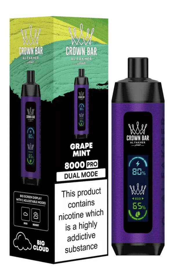 AL FAKHER CROWN BAR CRYSTAL 8000 - GRAPE MINT