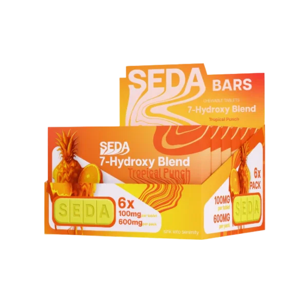 SEDA BARS 7-HYDROXYMITRAGYNINE CHEWABLE TABLETS 60MG 6CT - TROPICAL PUNCH