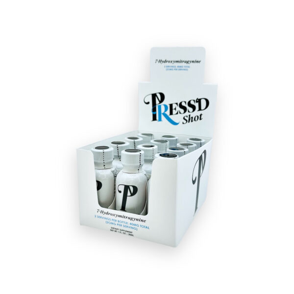 PRESS'D 7-HYDROXYMITRAGYNINE KRATOM SHOTS 30ML 40MG - ORIGINAL BLUE