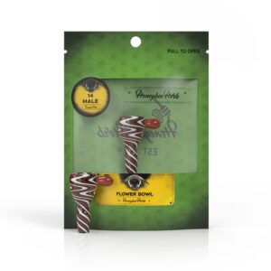 HONEYBEE HERB GLASS BOWLS - FB-7 RED/WHITE