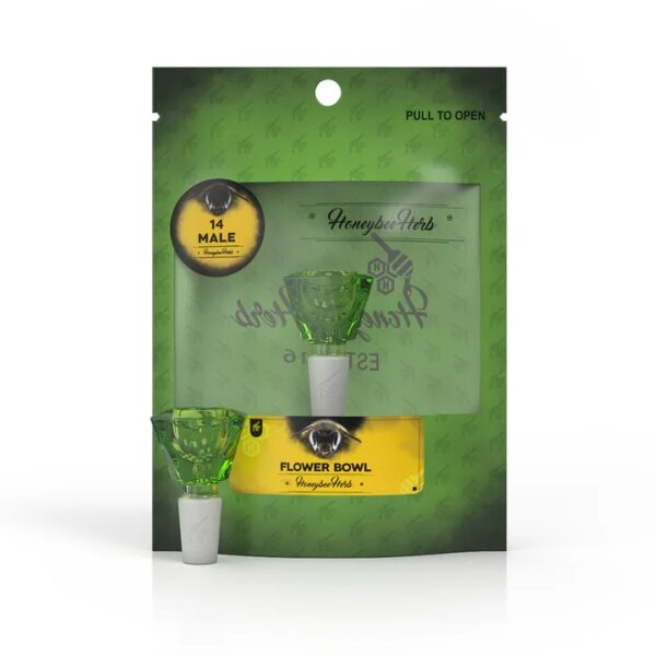 HONEYBEE HERB GLASS BOWLS - FB-4 GREEN/GREEN