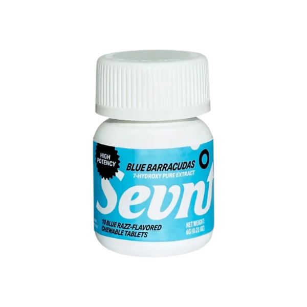 SEVN UP 7-HYDROXY PURE EXTRACT HIGH POTENCY TABLETS BOTTLE 35MG 10CT - BLUE BARRACUDAS (BLUE RAZZ)