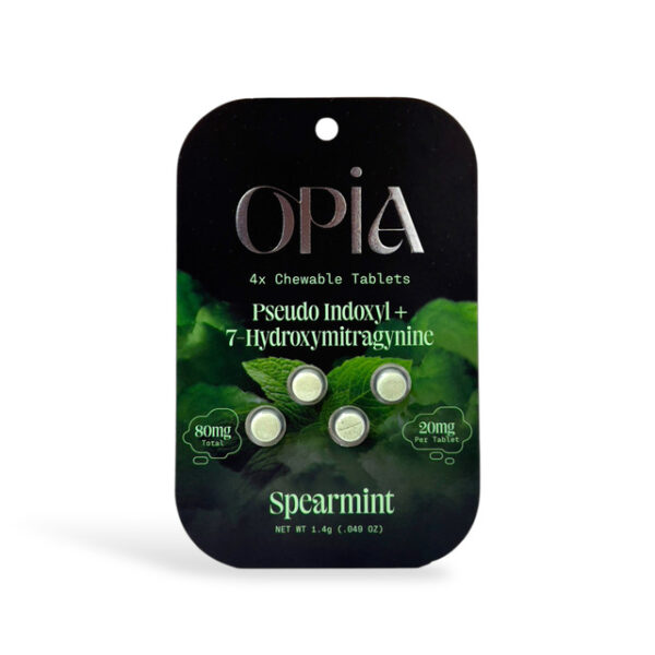 OPIA PSEUDO INDOXYL + 7-HYDROXYMITRAGYNINE CHEWABLE TABLETS 20MG 4CT - SPEARMINT