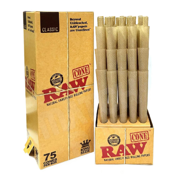 RAW CONES 75 COUNT - CLASSIC KING SIZE
