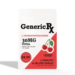 GENERIC RX 7-HYDROXYMITRAGYNINE KRATOM TABLET 10MG 3CT BOX OF 20 - CHERRY