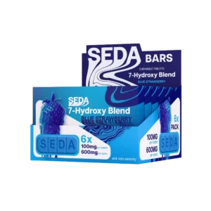 SEDA BARS 7-HYDROXYMITRAGYNINE CHEWABLE TABLETS 100MG 6CT - BLUE STRAWBERRY