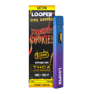 LOOPER LIVE BADDER THCA 3G DISPOSABLE - STRAWBERRY COOKIES SATIVA