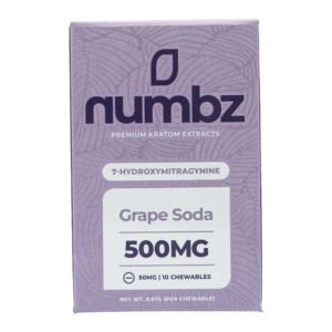 NUMBZ PREMIUM KRATOM EXTRACTS FAST ACTING 7-HYDROXYMITRAGYNINE TABLETS BOTTLE 50MG 10CT - GRAPE SODA