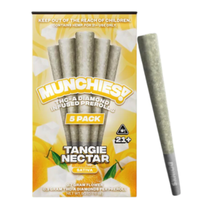 MUNCHIES THC-A DIAMOND PRE-ROLLS 5 PACK - TANGIE NECTAR SATIVA