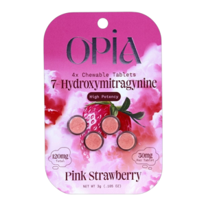 OPIA 7-HYDROXYMITRAGYNINE CHEWABLE TABLETS 30MG 4CT - PINK STRAWBERRY
