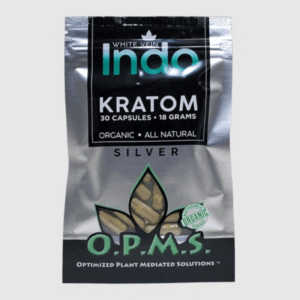 O.P.M.S. SILVER KRATOM CAPSULES 30CT / 18G / 0.63OZ - INDO WHITE VEIN