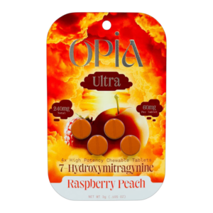 OPIA ULTRA 7-HYDROXYMITRAGYNINE CHEWABLE TABLETS 60MG 4CT - RASPBERRY PEACH