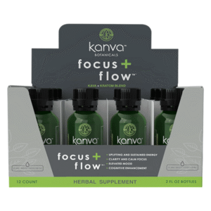 KANVA BOTANICALS HERBAL SUPPLEMENT SHOTS - 60ML FOCUS + FLOW