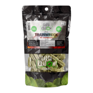 EARTH KRATOM ORGANIC CAPSULES 65CT - TRAINWRECK
