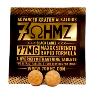 7 OHMZ BLACK LABEL 7-HYDROXYMITRAGYNINE TABLETS MAXXX STRENGTH RAPID FORMULA 77MG 2CT - UNFLAVORED