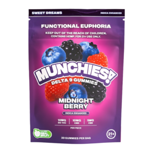 DELTA MUNCHIES FUNCTIONAL EUPHORIA DELTA 9 BOOSTED GUMMIES - MIDNIGHT BERRY INDICA - SWEET DREAMS