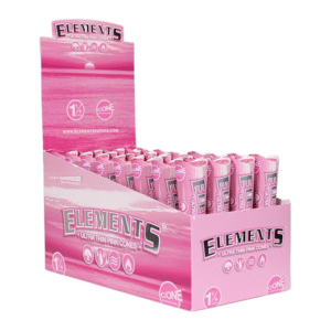 ELEMENTS PRE ROLLED CONES PINK 1 1/4 - ULTRA THIN 6PK BOX OF 32