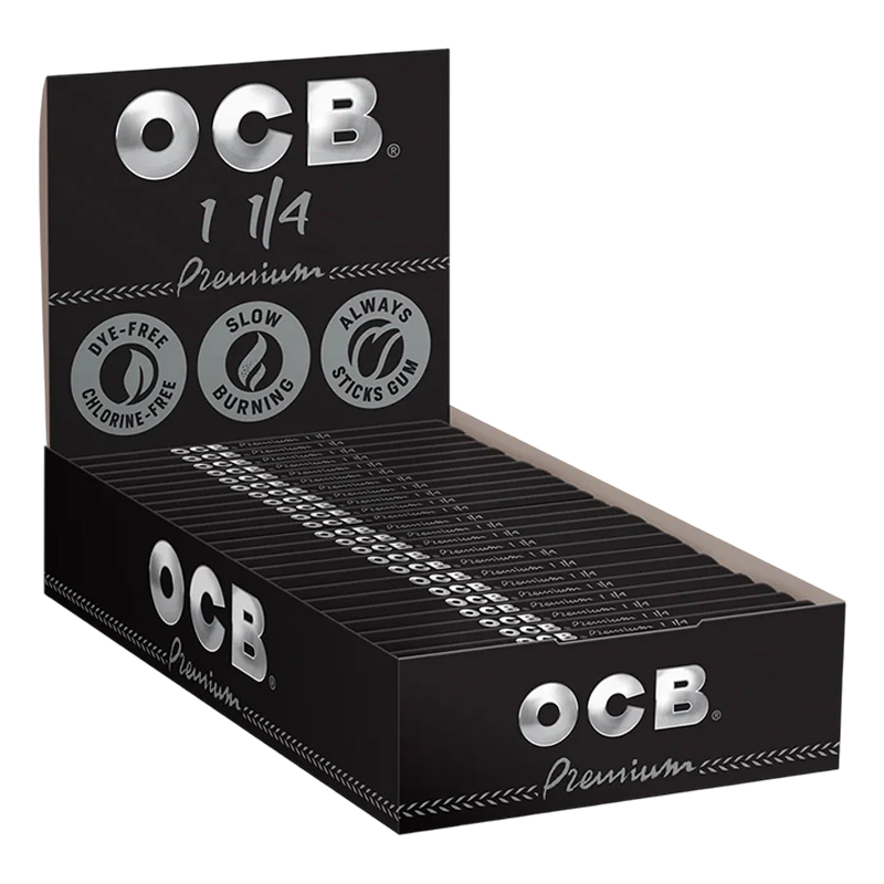 OCB ROLLING PAPERS BOX - PREMIUM 1 1/4 SIZE BOX OF 25