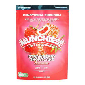 DELTA MUNCHIES FUNCTIONAL EUPHORIA DELTA 9 BOOSTED GUMMIES - STRAWBERRY SHORTCAKE HYBRID - GOOD VIBES