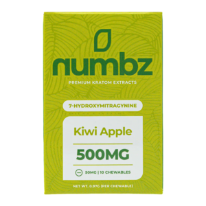 NUMBZ PREMIUM KRATOM EXTRACTS FAST ACTING 7-HYDROXYMITRAGYNINE TABLETS BOTTLE 50MG 10CT - KIWI APPLE