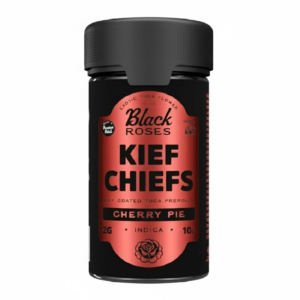 BLACK ROSES KIEF CHIEFS EXOTIC KIEF COATED PRE-ROLLS 2G 10CT JAR - CHERRY PIE INDICA