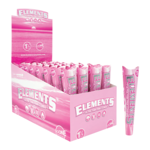 ELEMENTS PRE ROLLED CONES PINK 1 1/4 - ULTRA THIN 6PK BOX OF 32