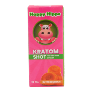 HAPPY HIPPO KRATOM EXTRACT SHOTS 10ML  BOX OF 12 - BUTTERSCOTCH