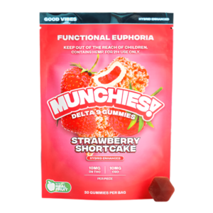 DELTA MUNCHIES FUNCTIONAL EUPHORIA DELTA 9 BOOSTED GUMMIES - STRAWBERRY SHORTCAKE HYBRID - GOOD VIBES