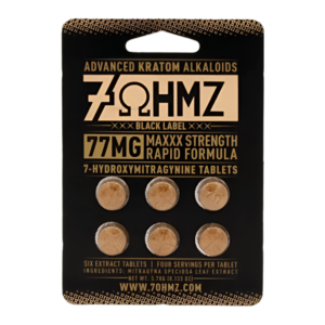 7 OHMZ BLACK LABEL 7-HYDROXYMITRAGYNINE TABLETS MAXXX STRENGTH RAPID FORMULA 77MG 6CT - UNFLAVORED