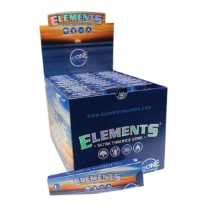 ELEMENTS PRE ROLLED CONES BLUE 1 1/4 SIZE - ULTRA THIN 6PK BOX OF 32