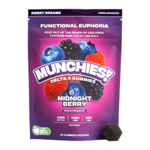 DELTA MUNCHIES FUNCTIONAL EUPHORIA DELTA 9 BOOSTED GUMMIES - MIDNIGHT BERRY INDICA - SWEET DREAMS