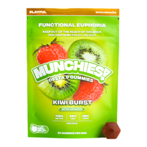 DELTA MUNCHIES FUNCTIONAL EUPHORIA DELTA 9 BOOSTED GUMMIES - KIWI BURST SATIVA - PLAYFUL
