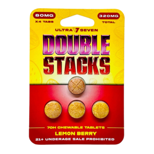 ULTRA SEVEN DOUBLE STACKS 7-HYDROXY CHEWABLE TABLETS 80MG 4CT - LEMON BERRY