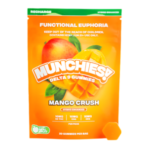 DELTA MUNCHIES FUNCTIONAL EUPHORIA DELTA 9 BOOSTED GUMMIES - MANGO CRUSH HYBRID - RECHARGE